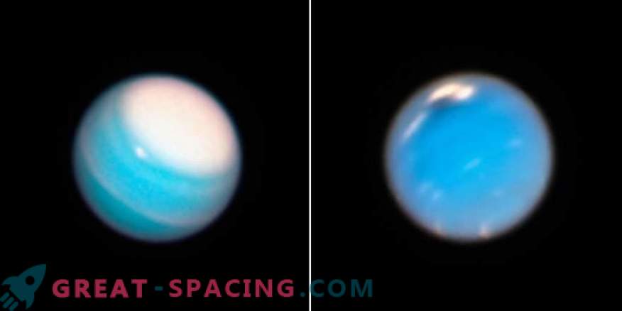 Хабл ги демонстрира динамичните атмосфери на Уран и Нептун