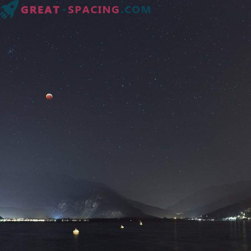 Лунарно затемнување над езерото Маџоре