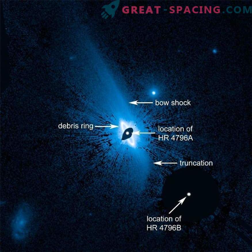 Скалиран систем на правлив материјал околу ѕвездата HR 4796A