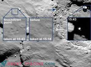 Можеби Филе се држеше до работ на кратерот и замина на сенката на кометата!