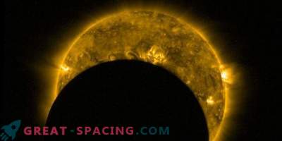 View from space: partial solar eclipse