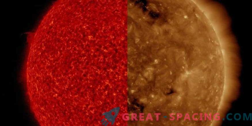 Сонце: две бранови должини, две различни слики