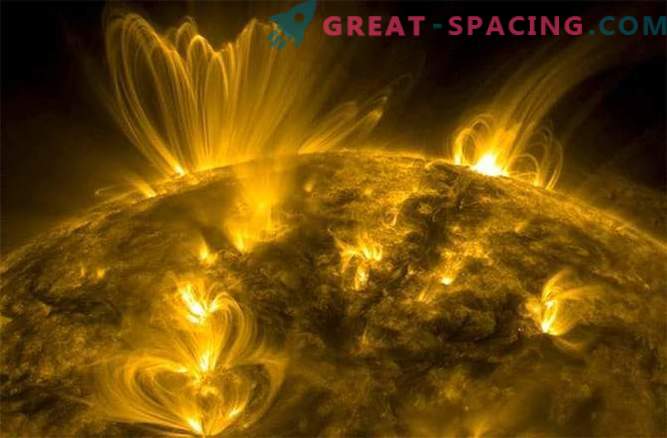 Powerful solar eruptions caused by huge magnetic lines