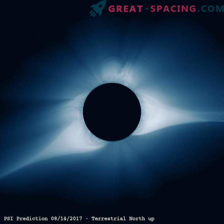 Компјутерски модел на претстојното сончево затемнување